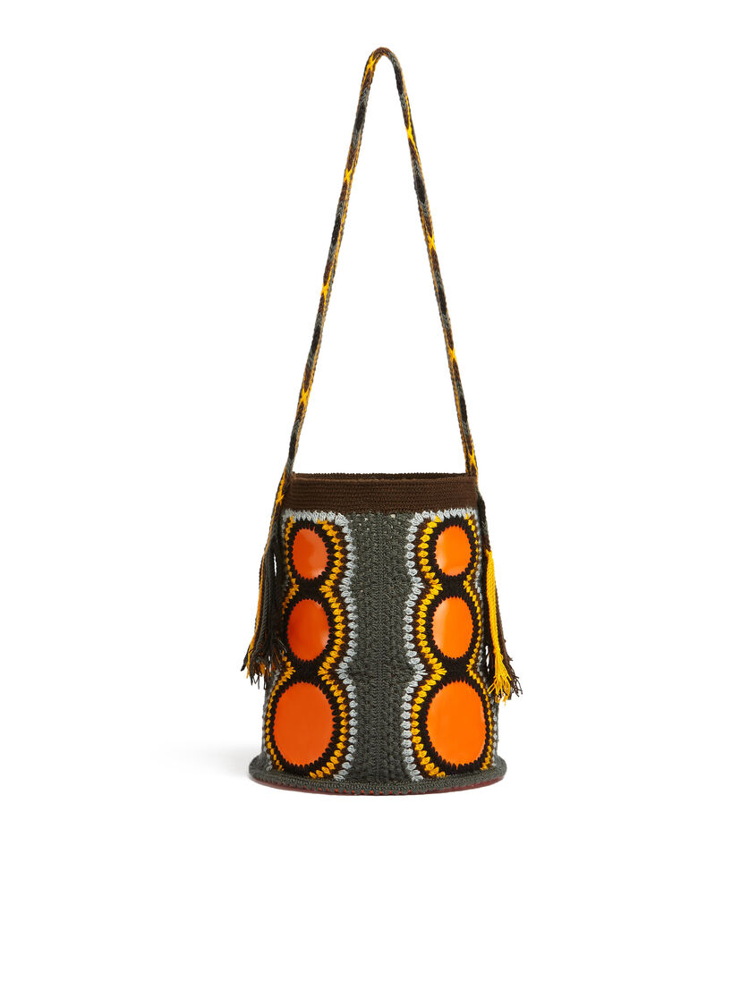 MARNI MARKET Tasche aus technischer Wolle in Grün und Orange - Shopper - Image 3