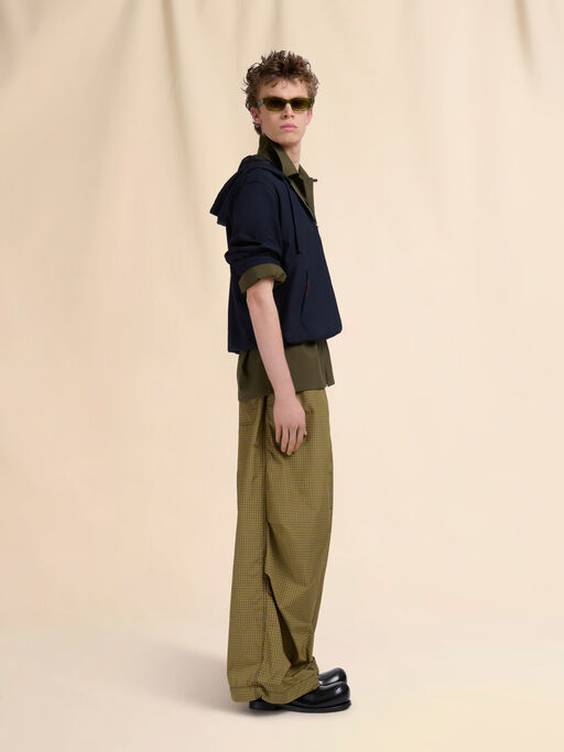 Yellow checked nylon cargo pants with Trunkaroo logo - Pants