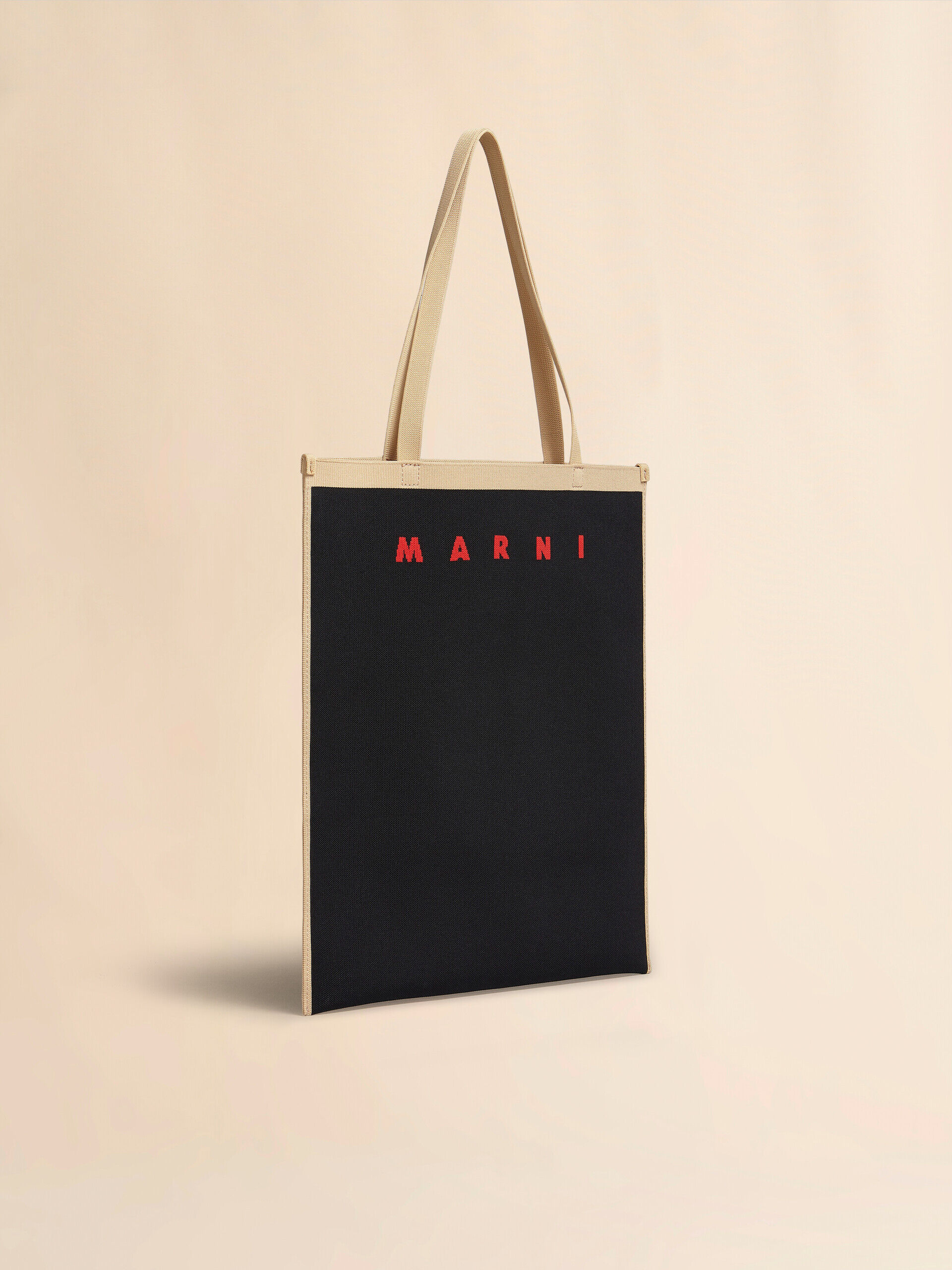 ブラック、ベージュ ジャカード製バッグ | Marni