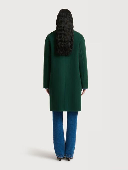 Green wool-cashmere coat - Coats