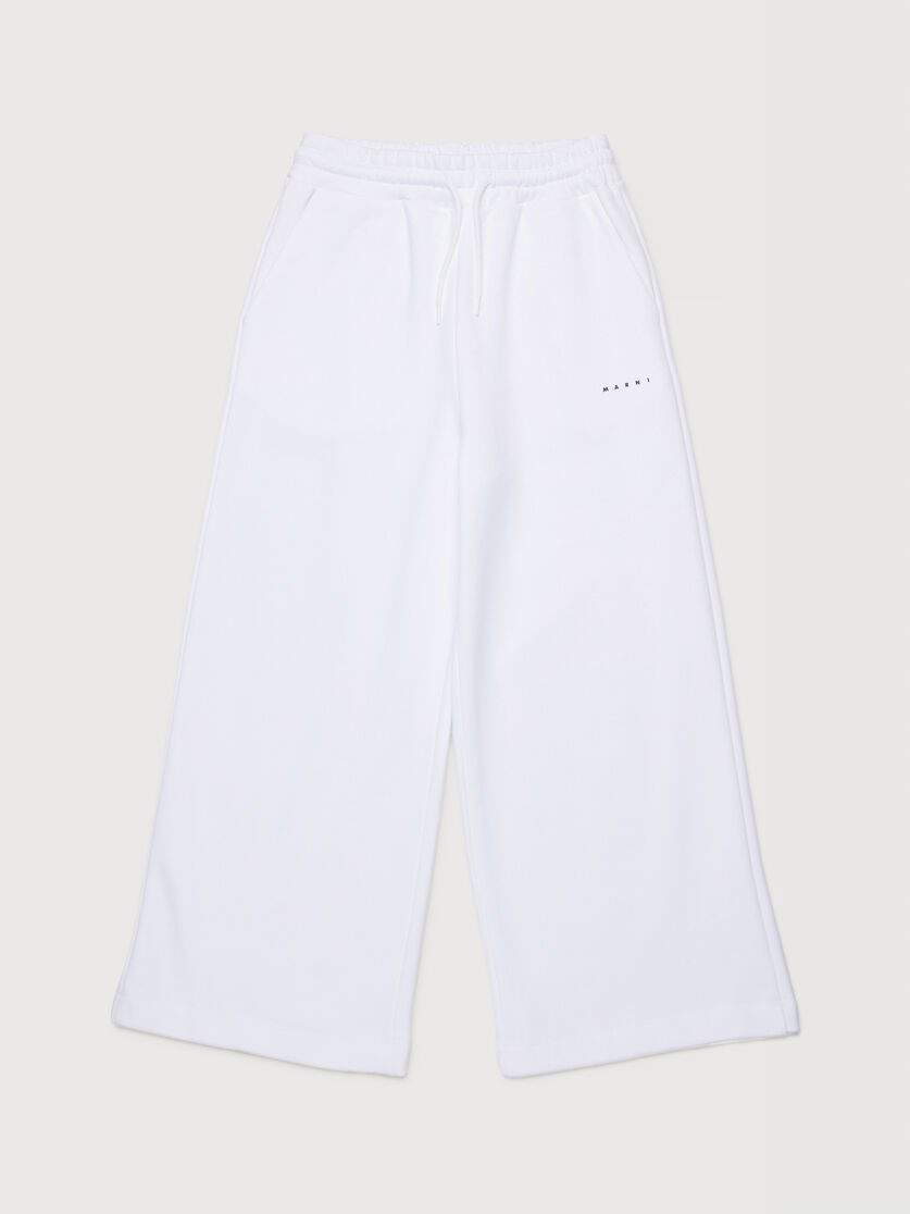 White cotton sweatpants with micro Marni print, Image 1