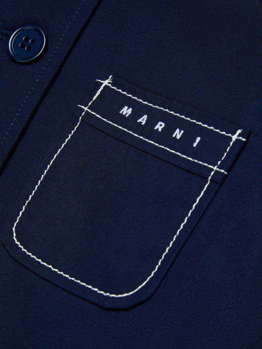 Deep blue cotton jacket with contrast stitching, Image 4