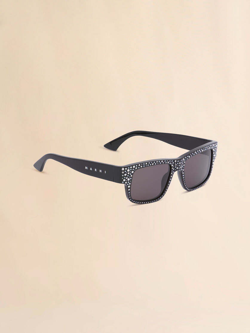 Schwarze Brille Gukija mit Swarovski - Optisch - Image 3