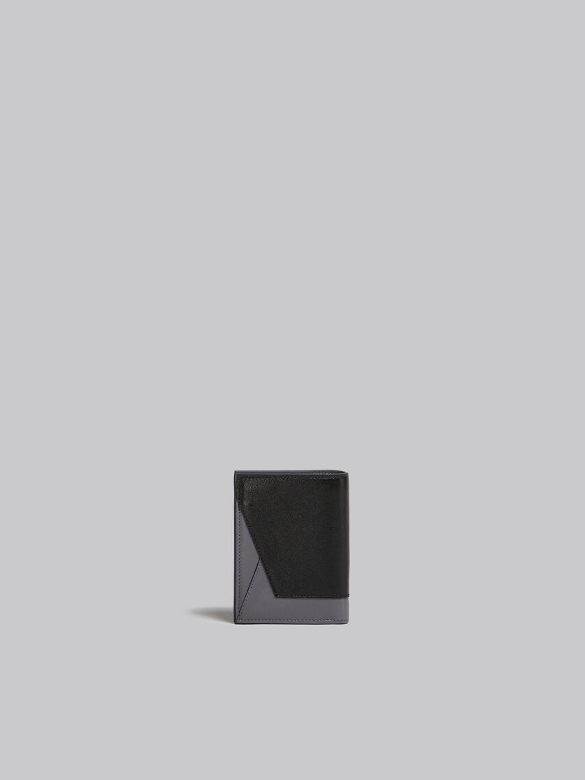 Zweifache Faltbrieftasche aus Leder in Grau und Schwarz - Brieftaschen - Image 3
