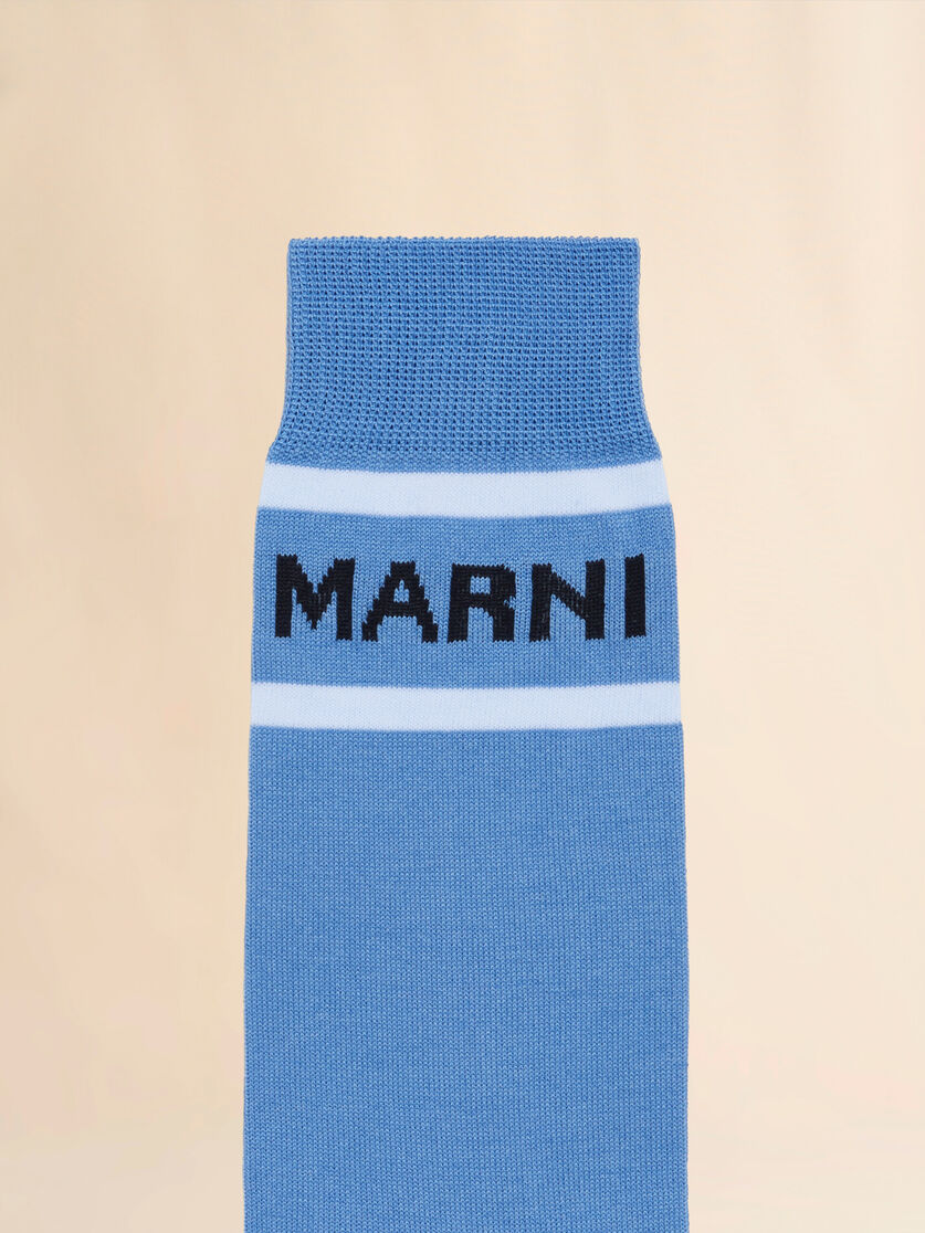 Green cotton socks with logo cuffs - Socks - Image 3