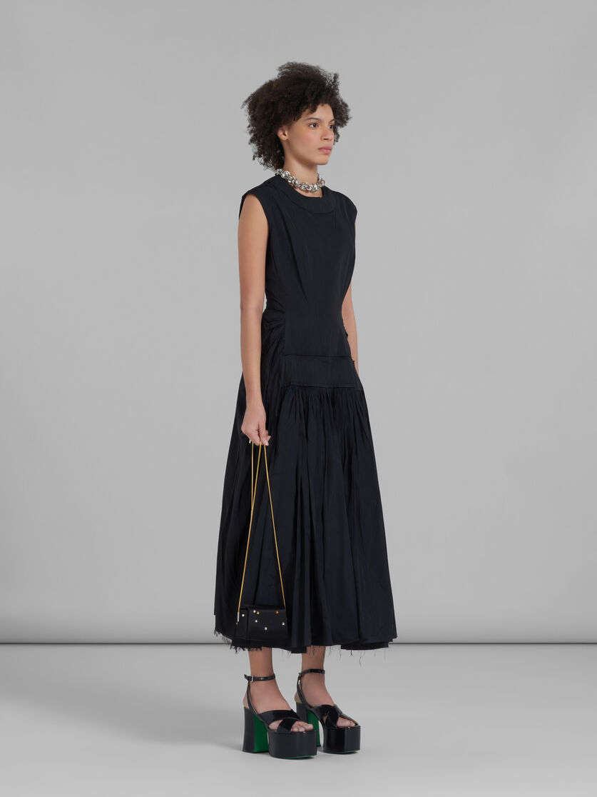 Black taffeta dress with apron front - Dresses - Image 6