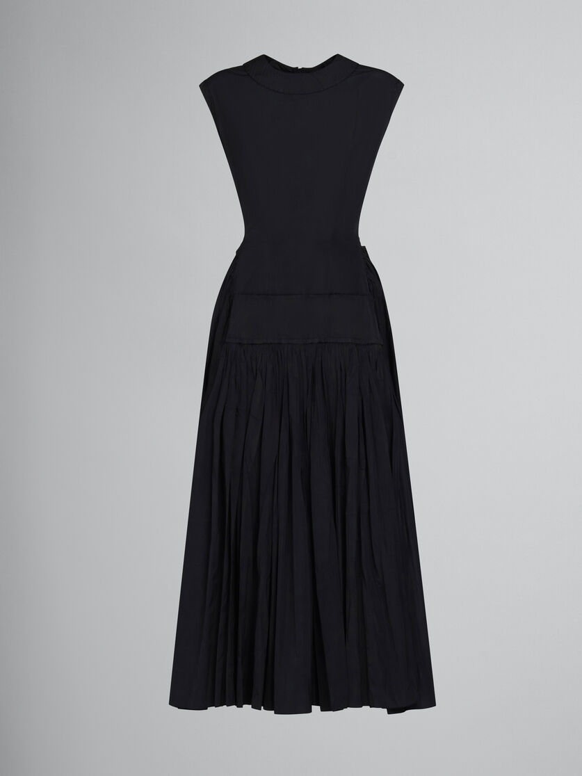 Black taffeta dress with apron front - Dresses - Image 1
