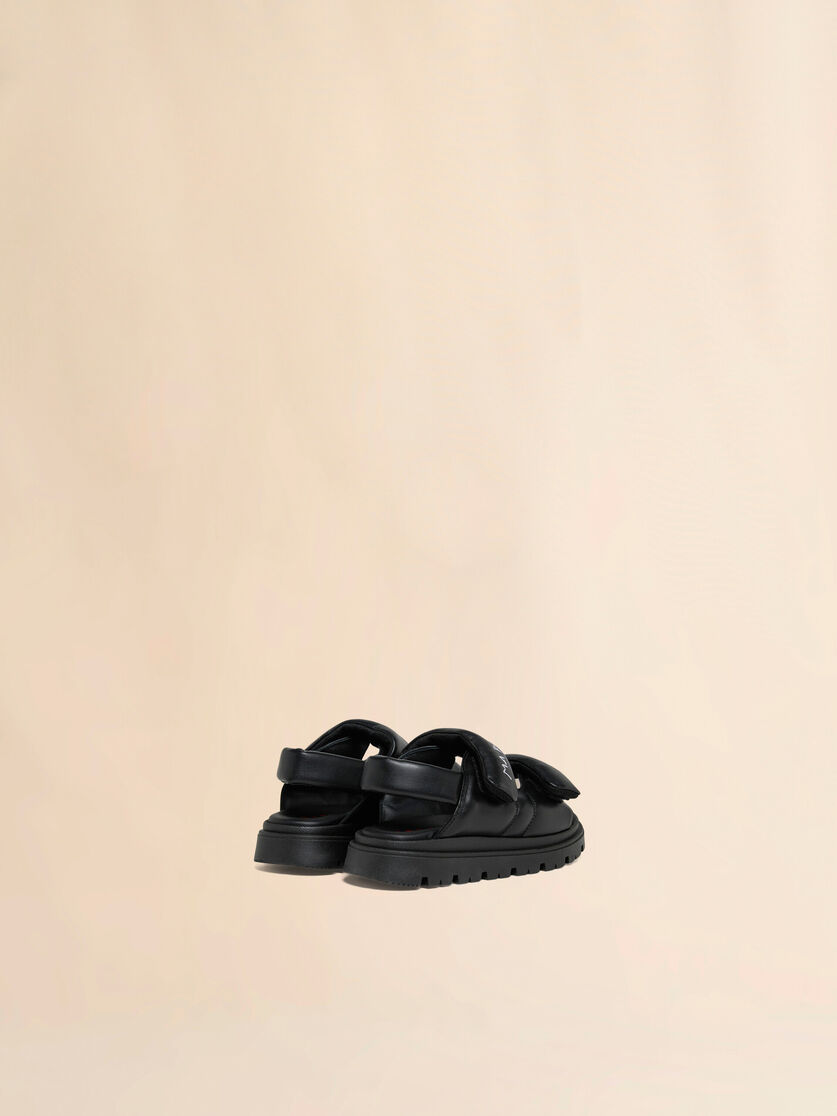 Black padded sandal with Marni Mending logo, Image 3