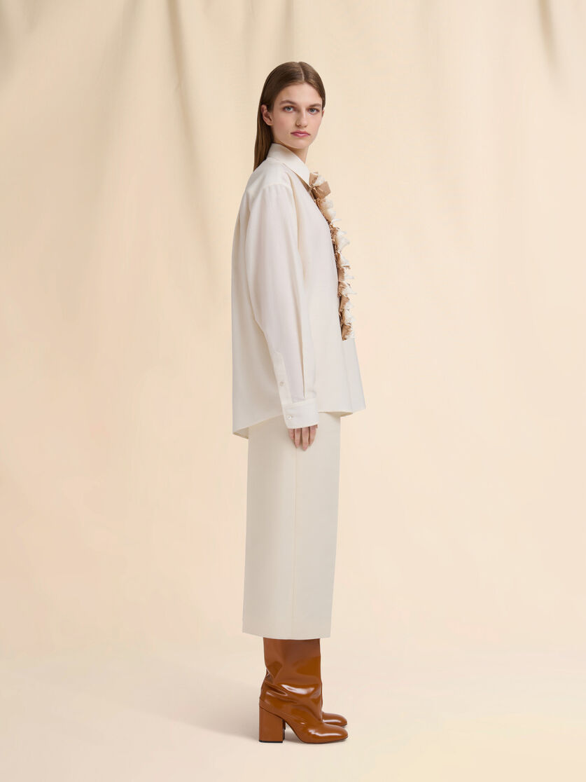 Cream twill shirt with detachable plastron - Shirts - Image 5