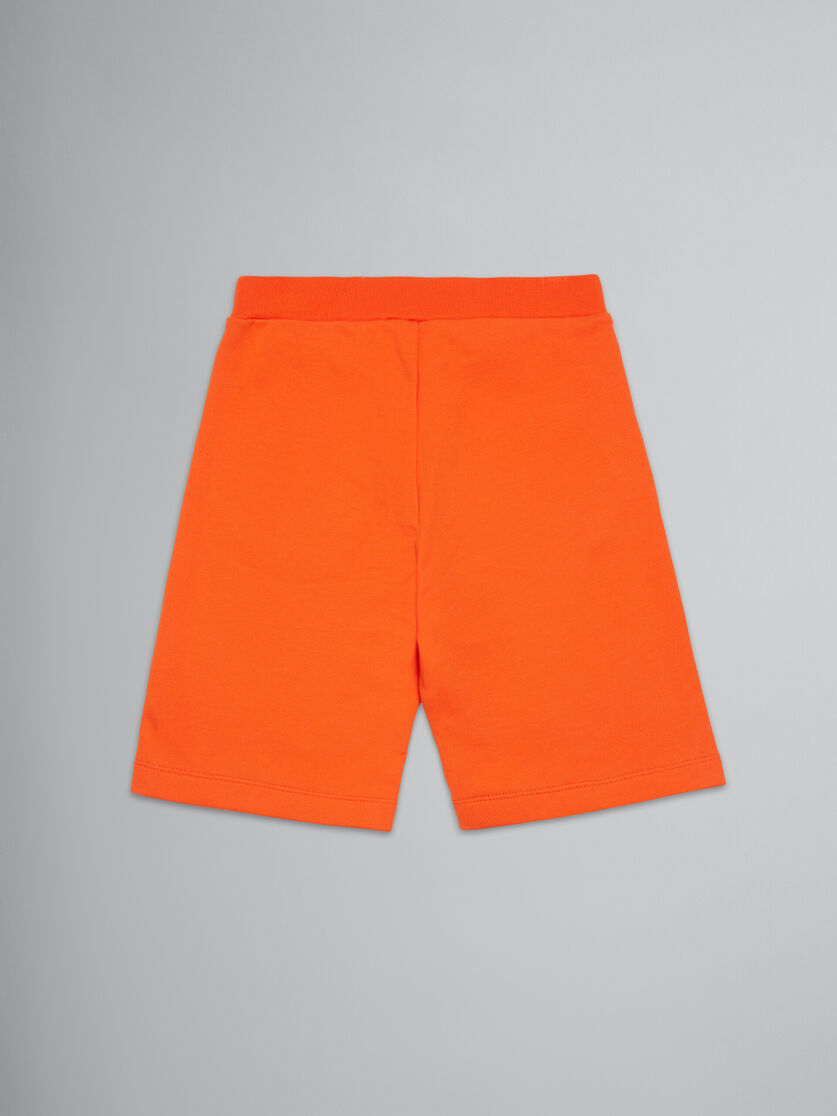 Orangefarbene Fleece-Shorts mit rundem Logo - Hosen - Image 2