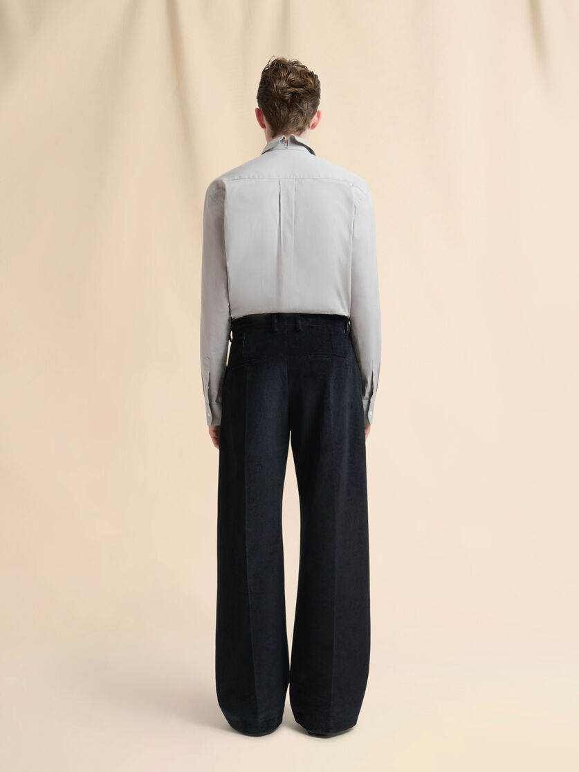 Black velvet trousers with tulip print - Pants - Image 3