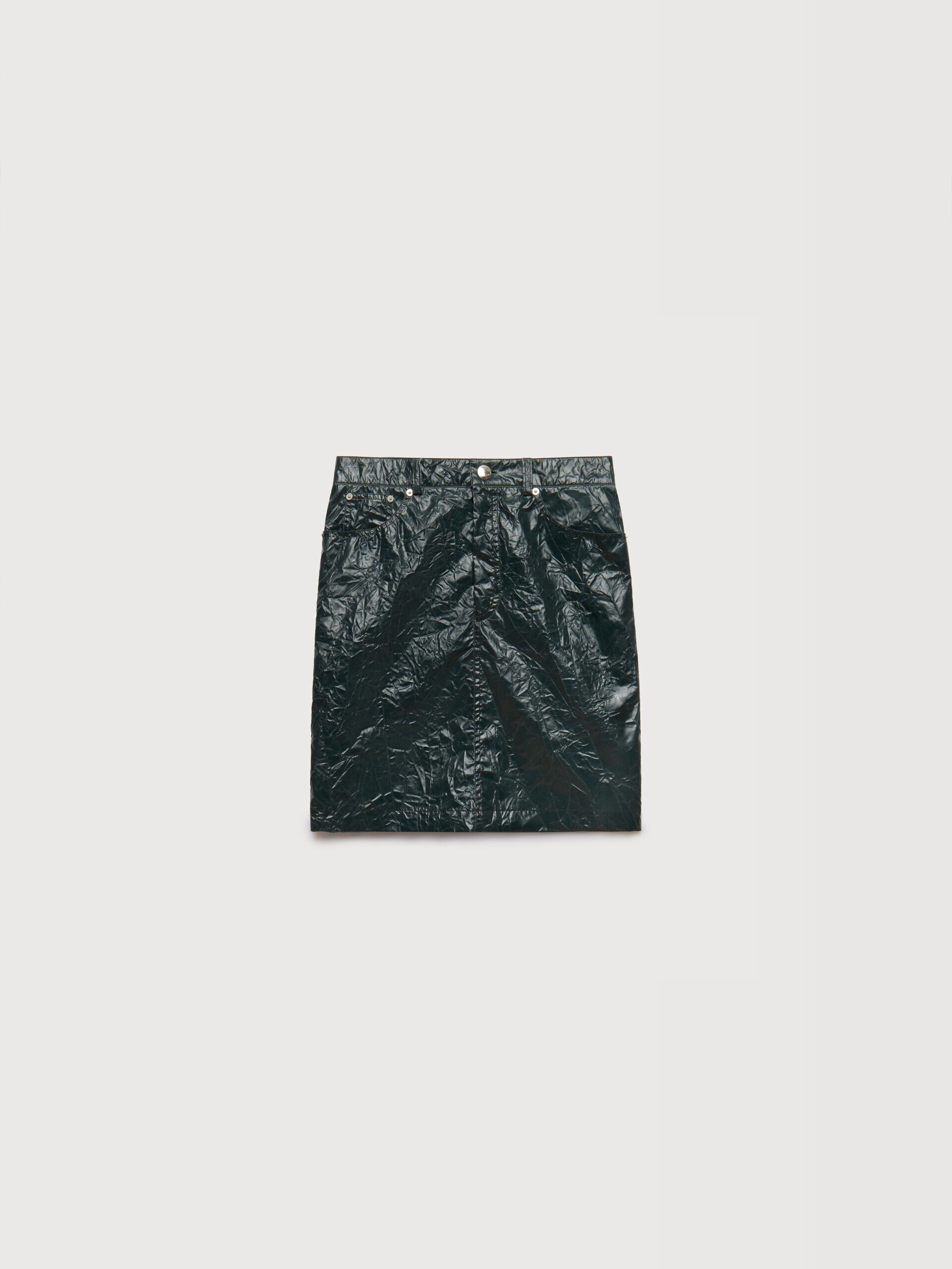 Deep green crinkled taffeta skirt | Marni