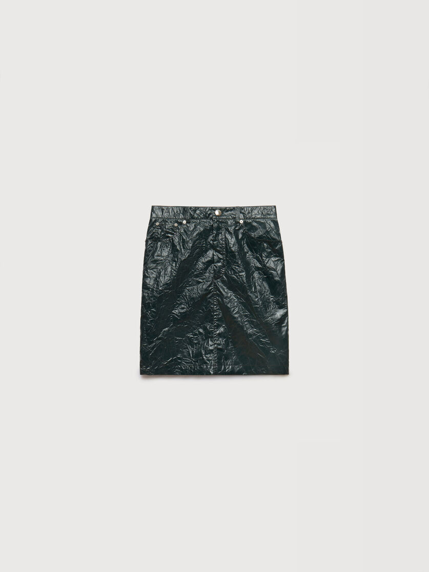 Deep green crinkled taffeta skirt, Image 1