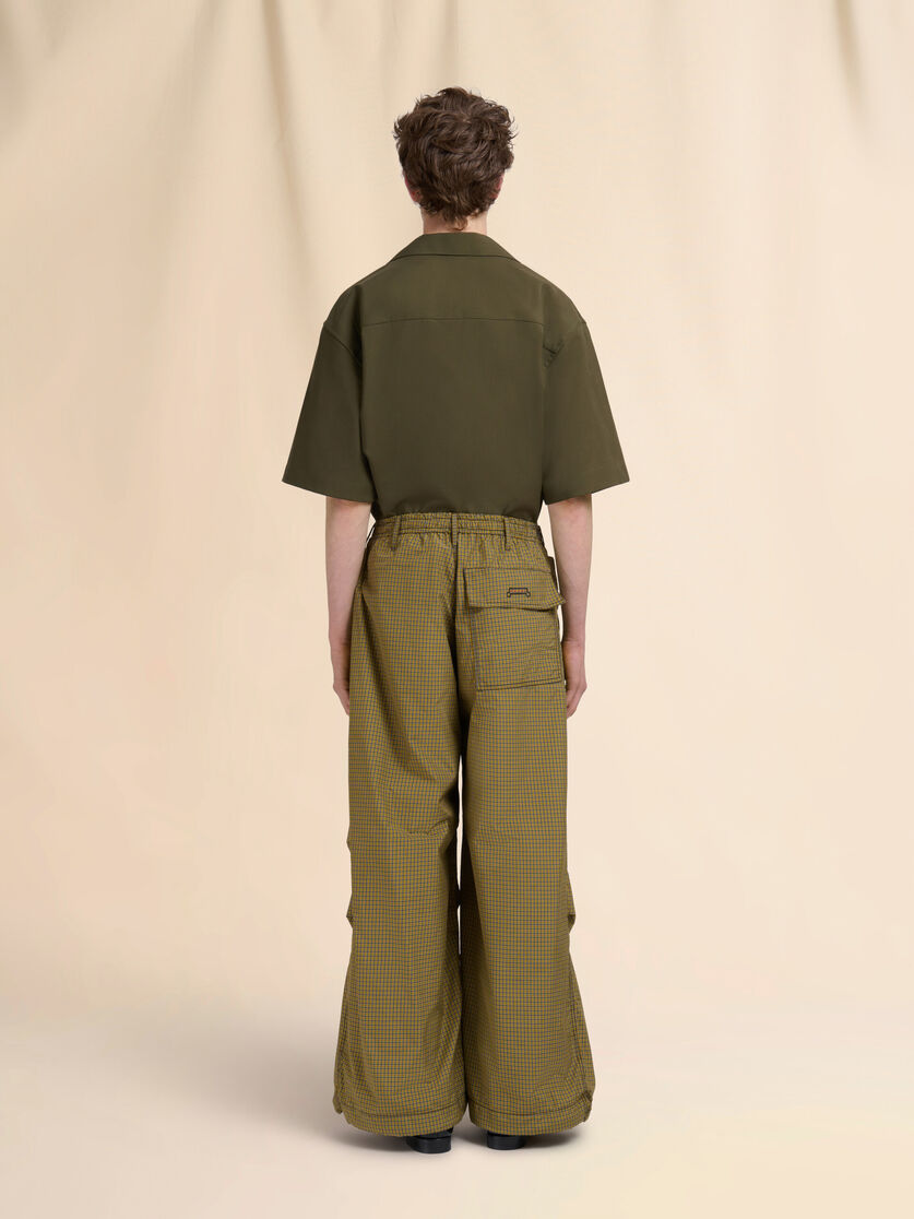 Yellow checked nylon cargo pants with Trunkaroo logo - Pants - Image 3