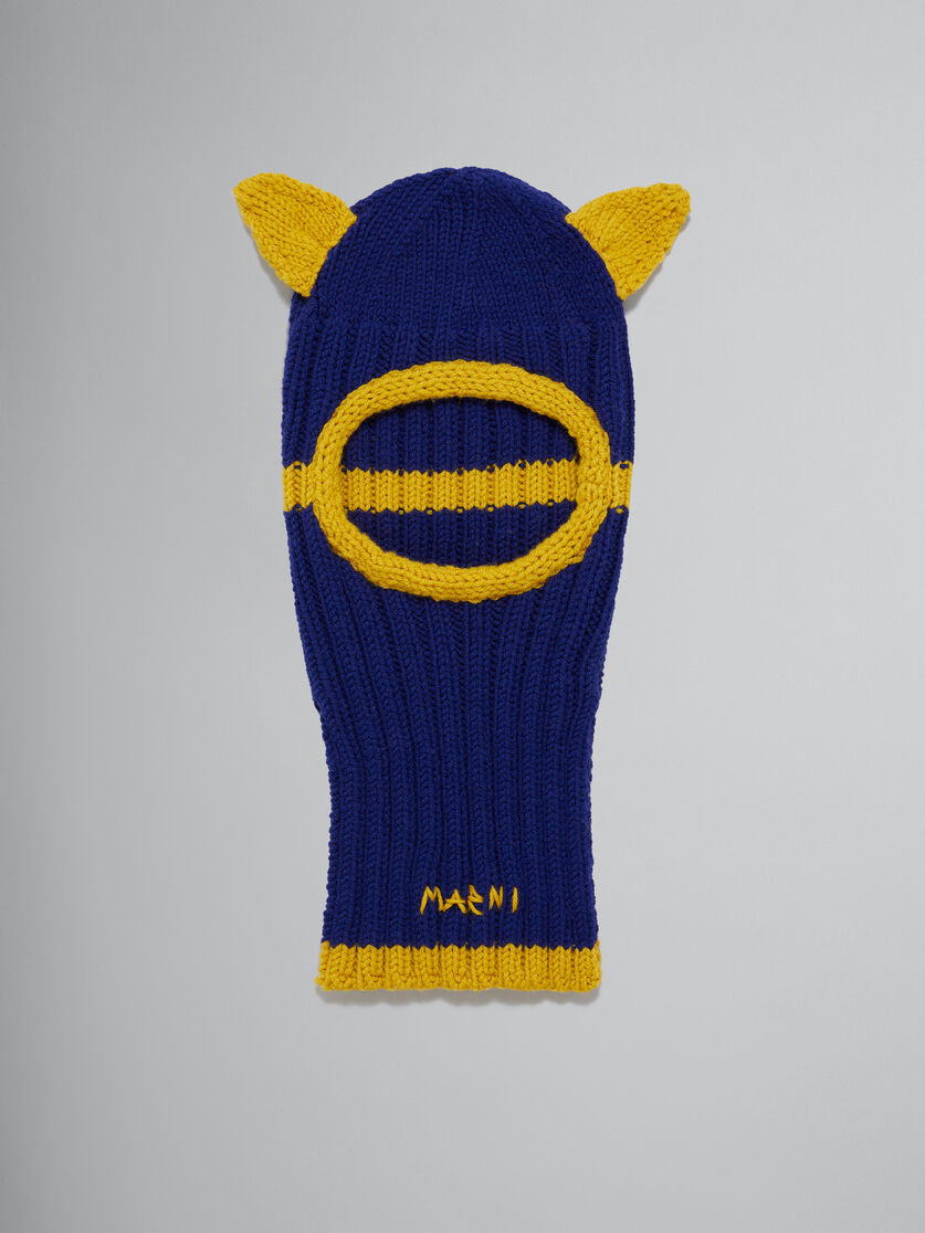 Passamontagna in lana blu con orecchie - Cappelli - Image 1