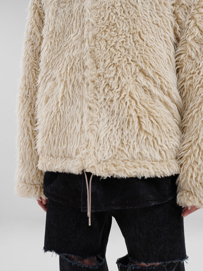 Oat shaggy jacket with detachable hood | Marni