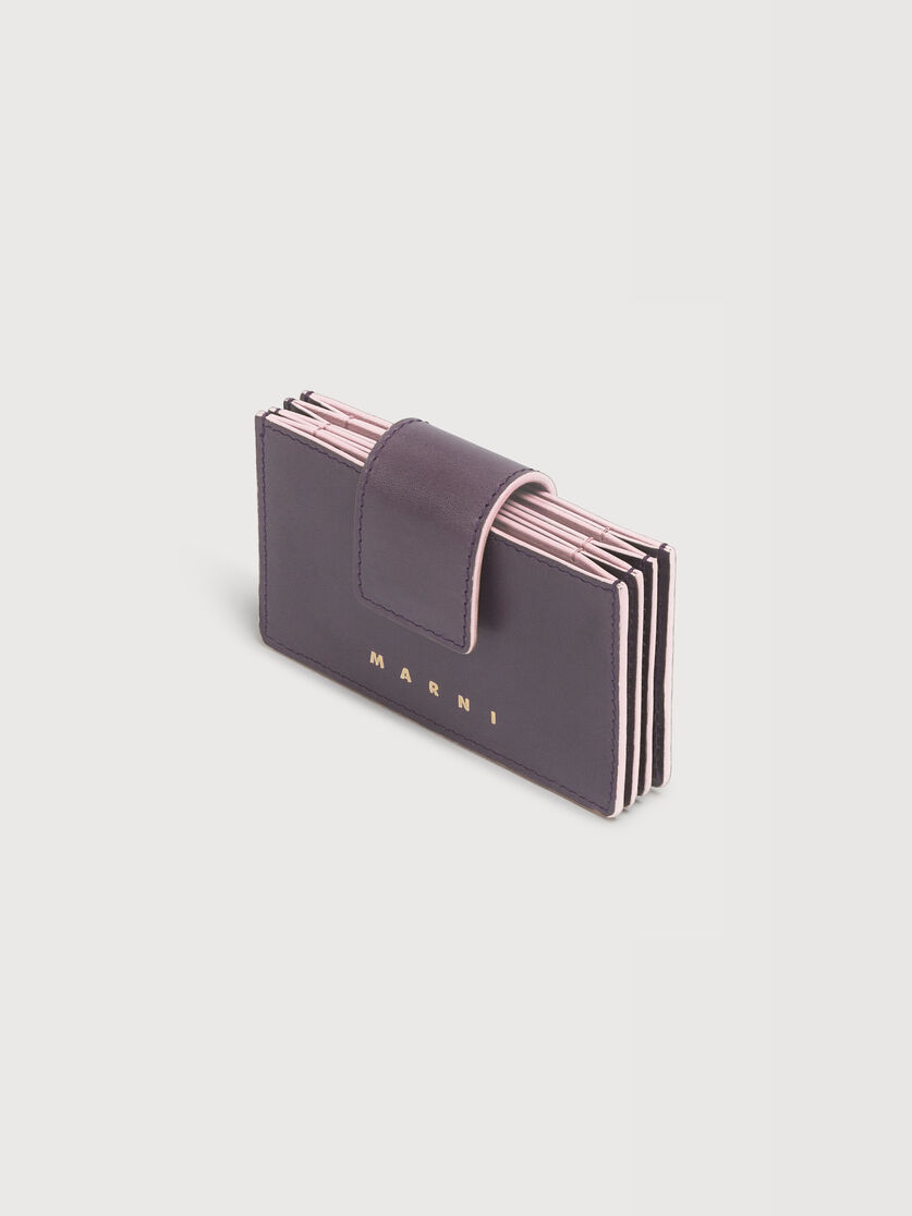 Purple leather cardholder with foil logo, Image 4