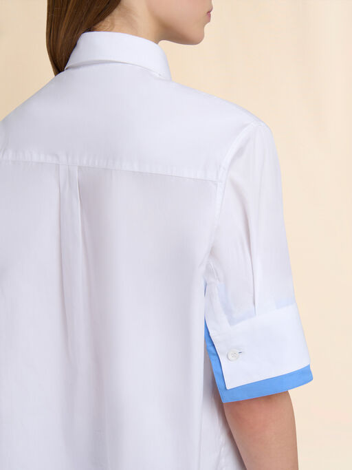 White poplin shirt with double cuffs - Shirts