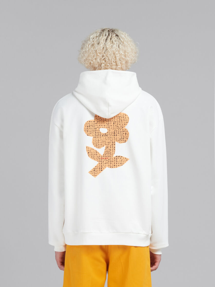 White bio cotton hoodie with wordsearch flower print - Sweaters - Image 3