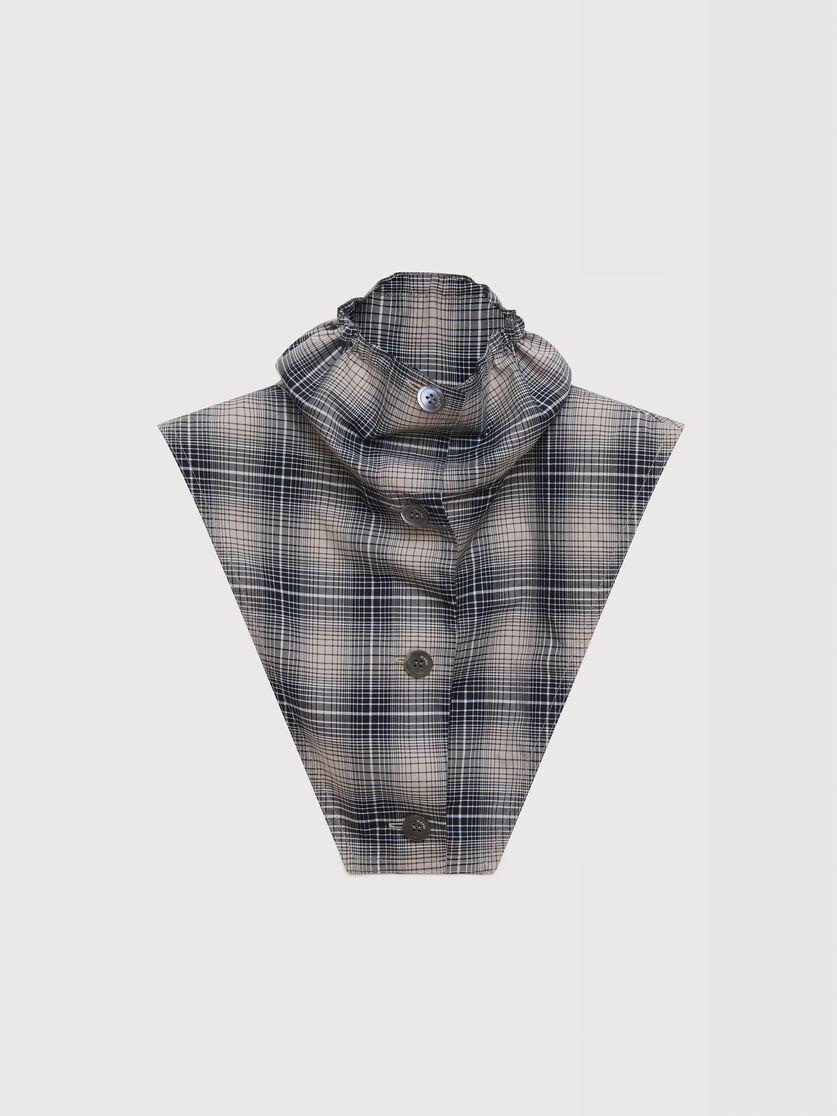 Brown checked poplin yoke with buttons, Image 1