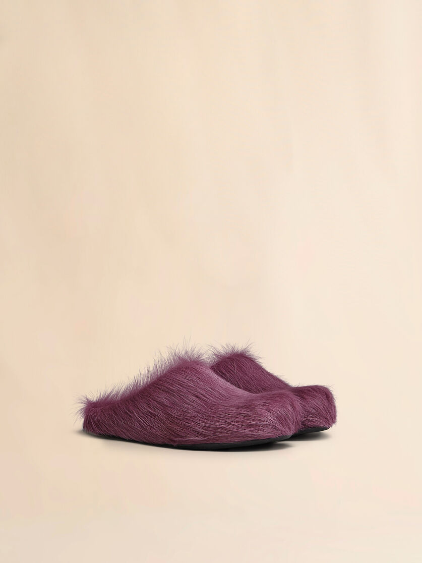 Blue long-hair calfskin Fussbett sabot - Clogs - Image 2