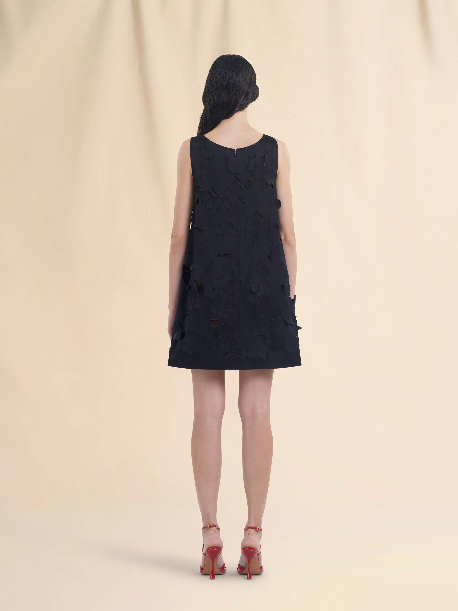 Flared duchess satin dress with cut out detail | Marni