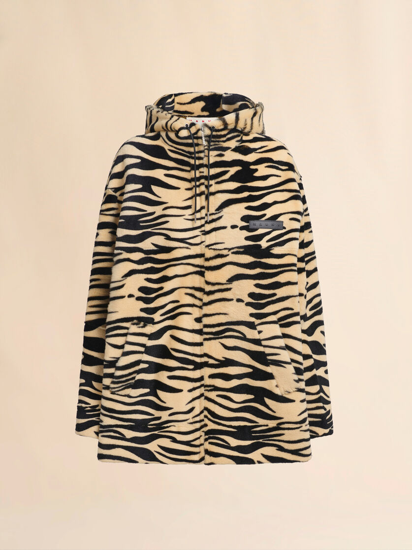 Shearling tiger print hoodie - Jackets - Image 1