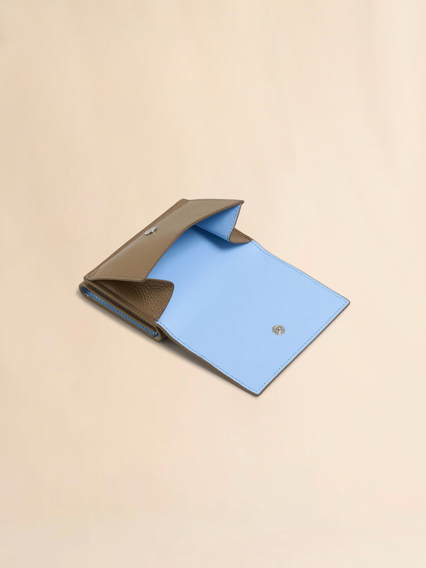 Brown leather trifold wallet with Marni mending | Marni