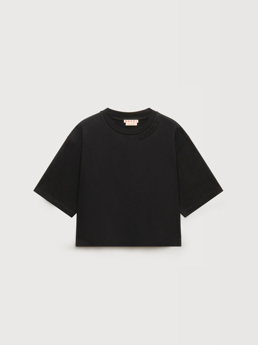 ブラック ジャージー パッチロゴ Tシャツ, Image 1