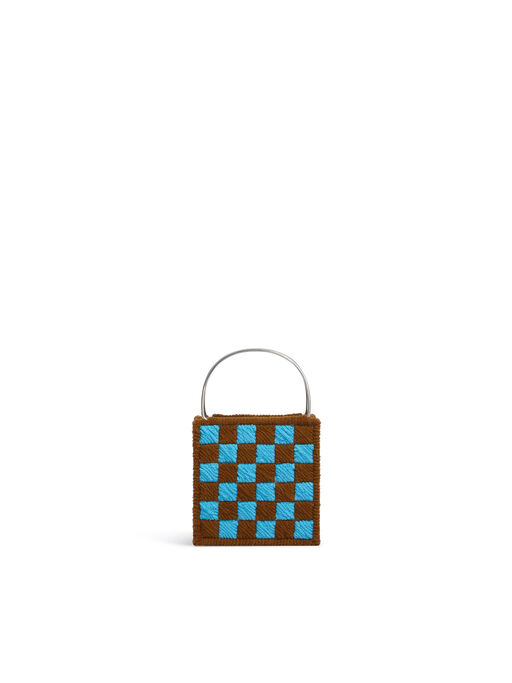 ブルー ブラウン MARNI MARKET チェッカーボード Otherバッグ - ショッピングバッグ