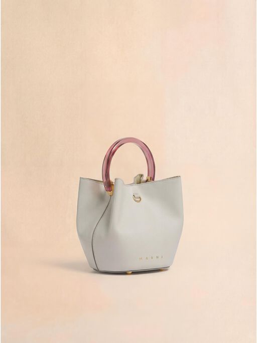 Cream leather Pannier bucket bag - Shoulder Bags