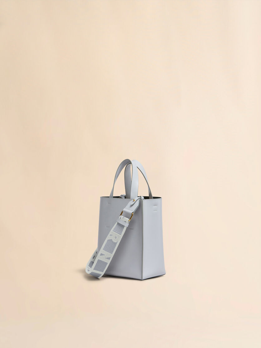 Museo Mini Bag in light blue leather - Shopping Bags - Image 2