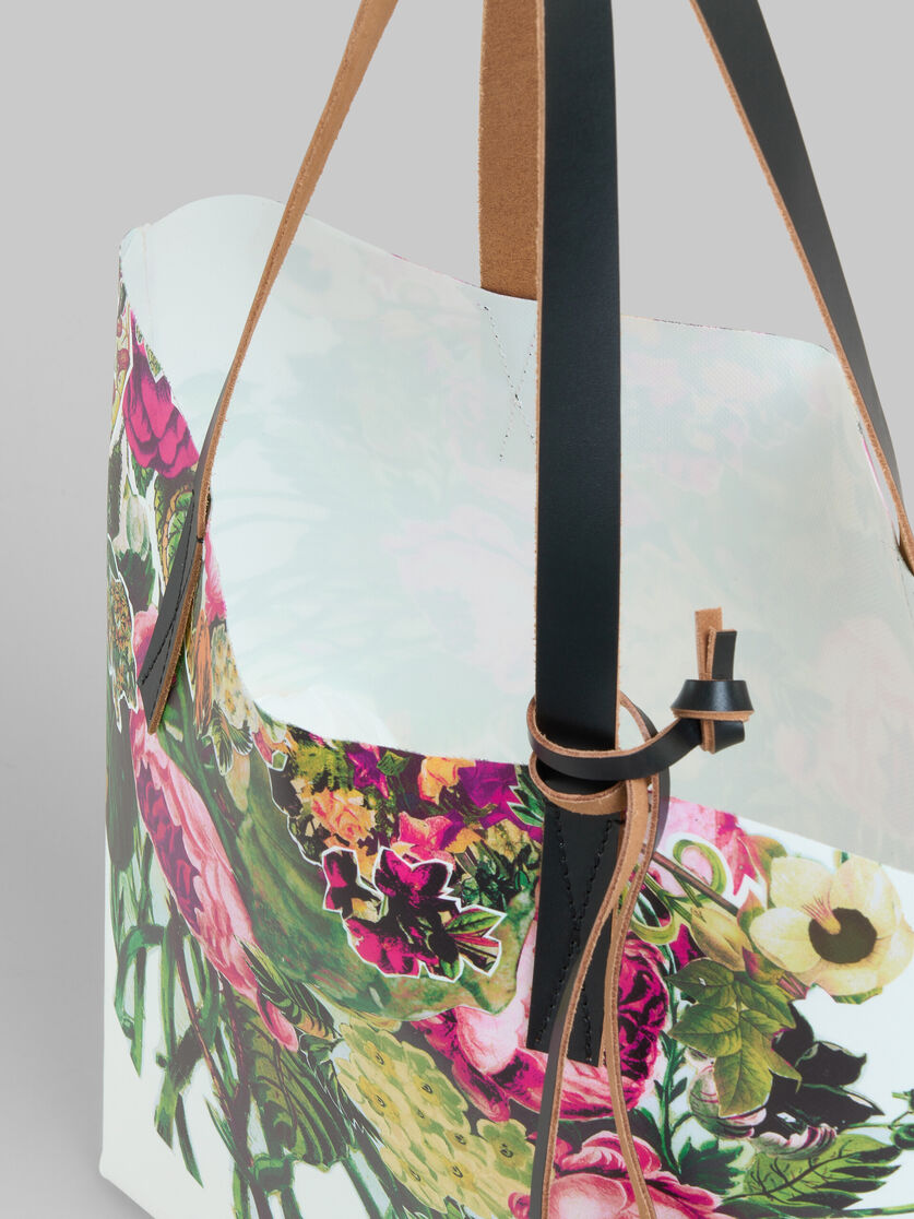 White Tribeca shopper with Mystical Bloom print - Shopping Bags - Image 3