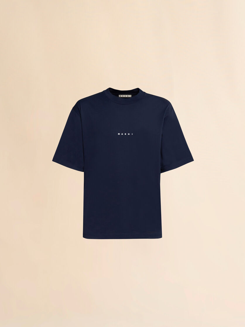 Pink organic cotton T-shirt with logo - Shirts - Image 1