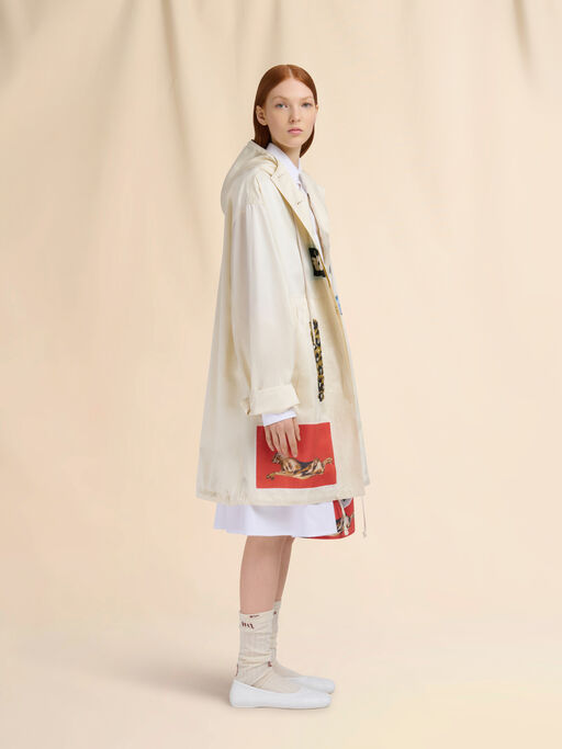 White poplin A-line skirt - Skirts