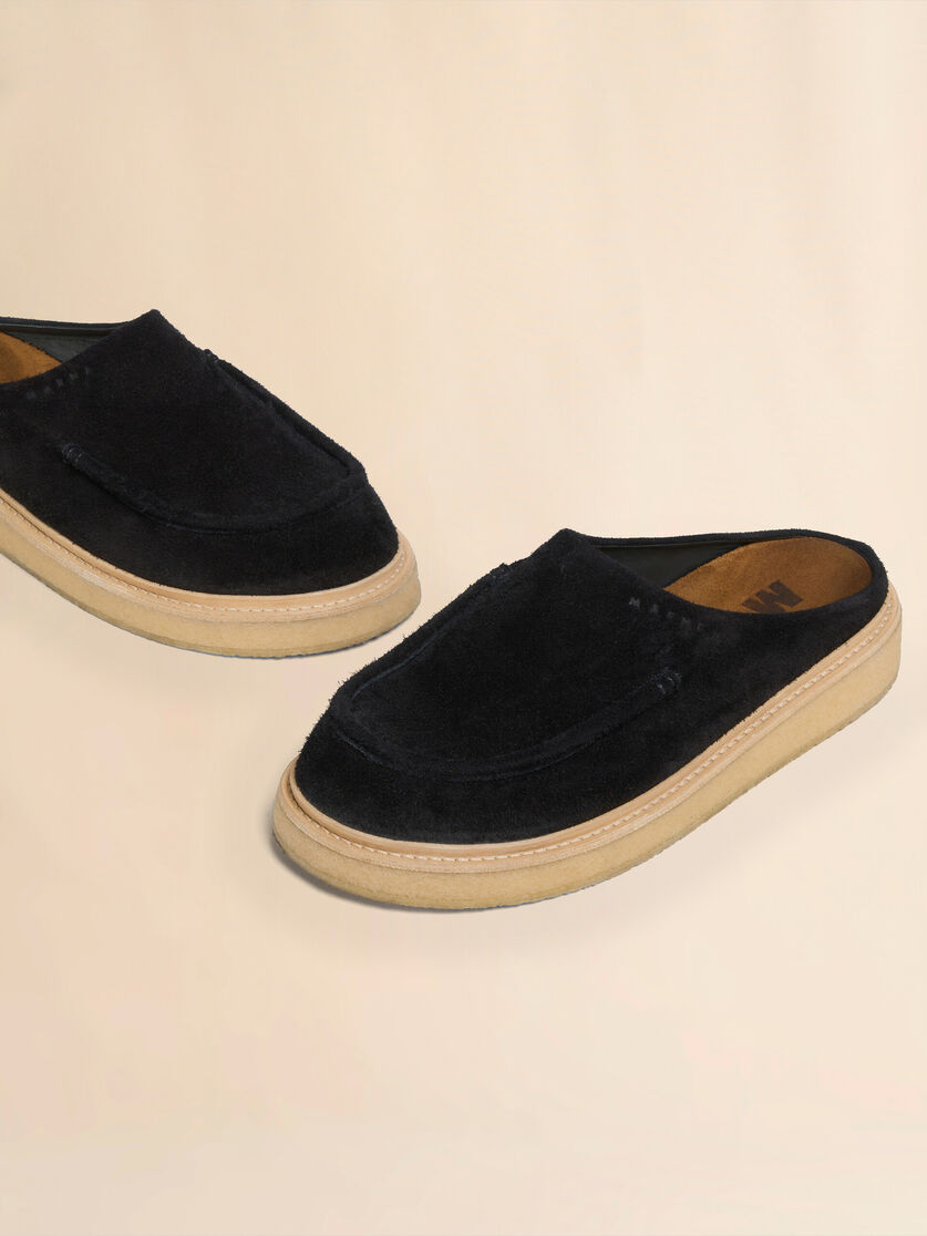 Brown suede sabot with para rubber sole - Clogs - Image 5
