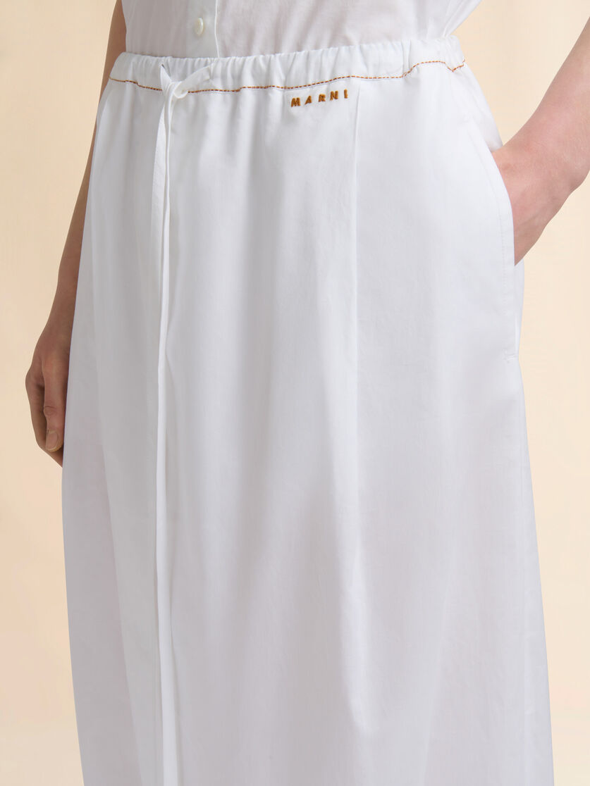 White poplin drawstring trousers, Image 4