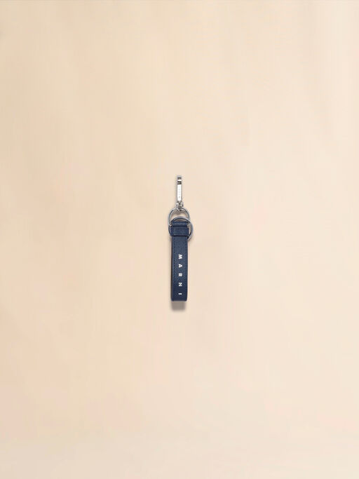 Deep blue and green Saffiano leather keyring - Key Rings