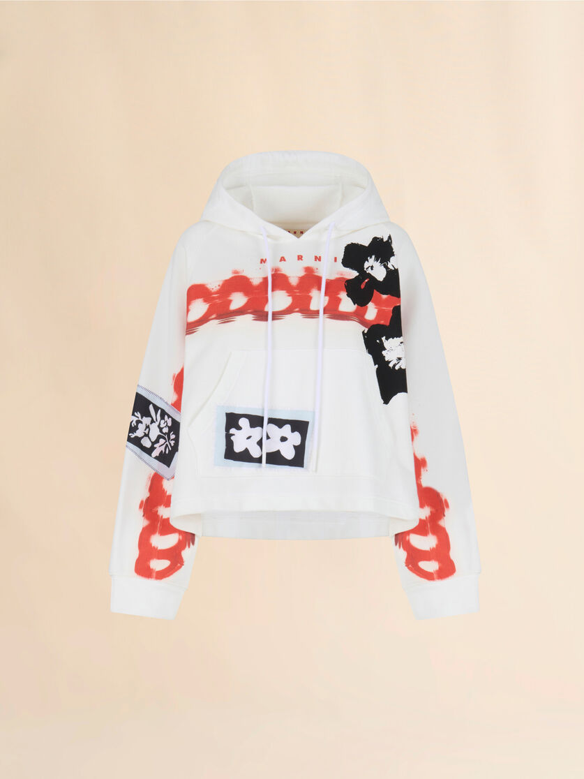 Cream cotton hoodie - Sweaters - Image 1