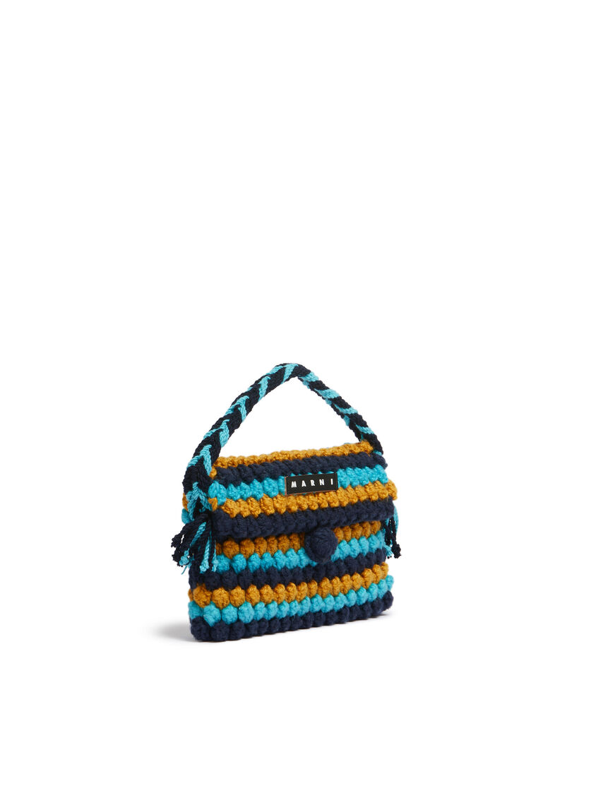 Blue Striped Crochet Marni Market Bread Handbag - Shopping Bags - Image 2