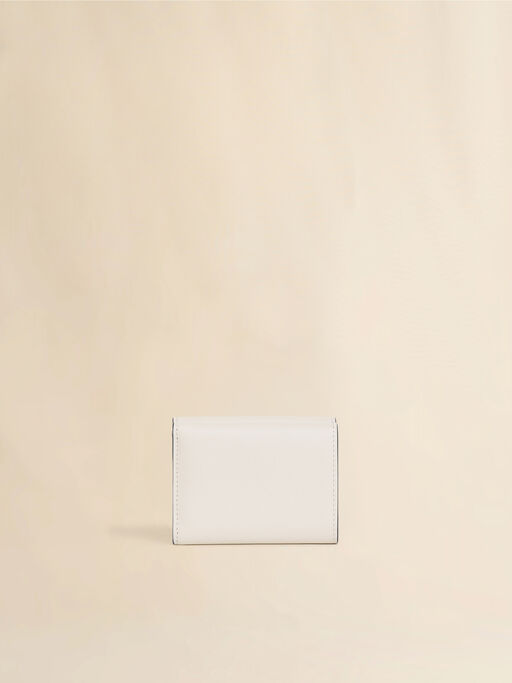 ホワイト サフィアーノレザー製三つ折りウォレット - 財布