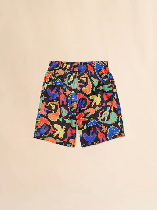 Pantaloncini mare neri con stampa Dinosauri - kids