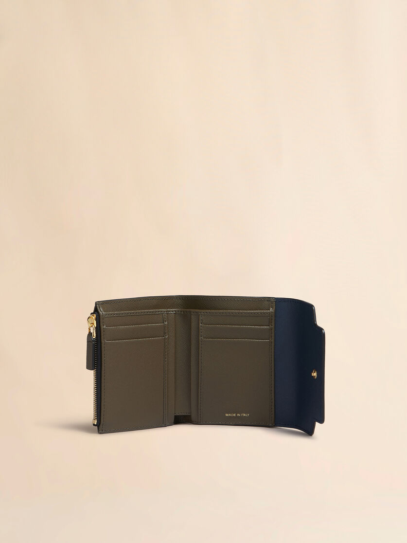 Light green white and brown saffiano leather wallet - Wallets - Image 2