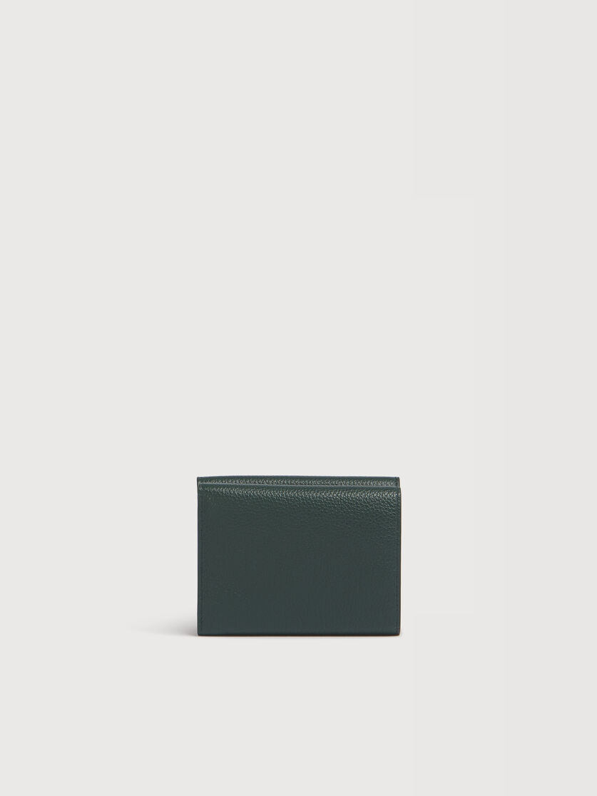 ディープグリーン レザー Marni Mending 刺繍 三つ折りウォレット, Image 3