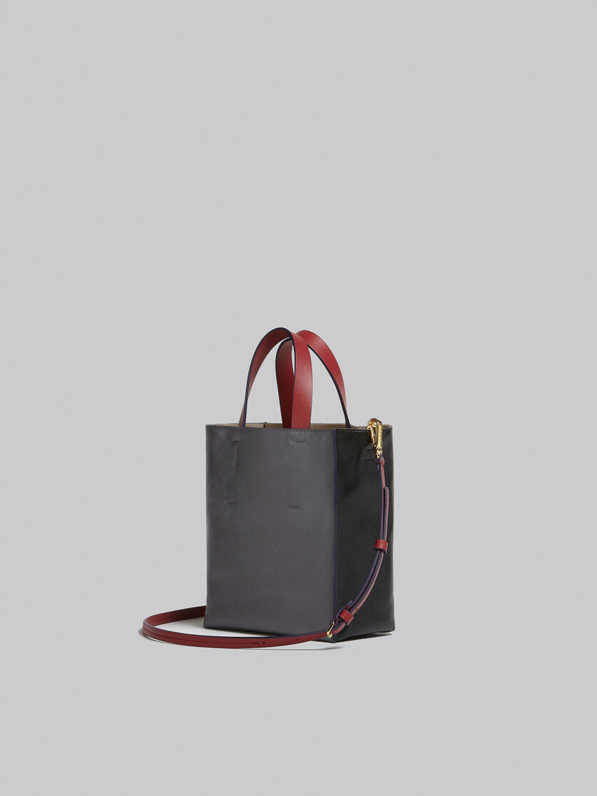 Mini-Tasche Museo Soft aus Leder in Grau, Schwarz und Rot - Shopper - Image 3