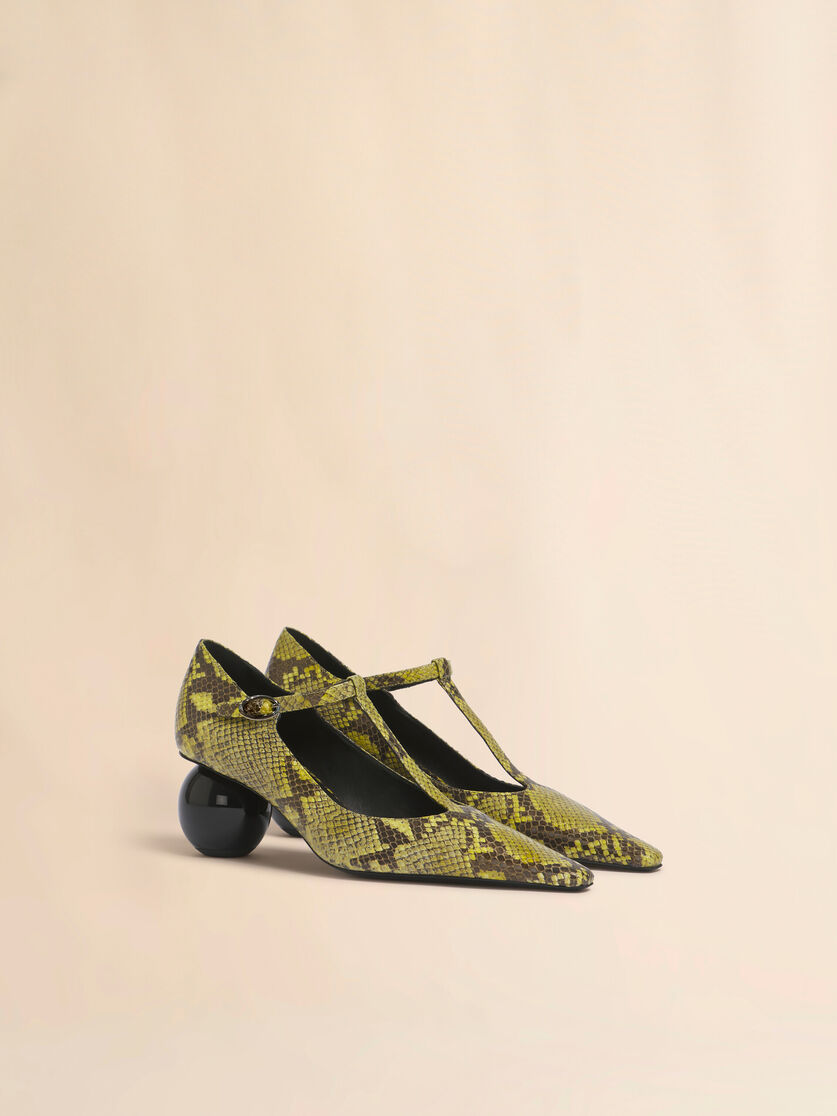 Green python-print leather Mary JaneJane - Pumps - Image 2