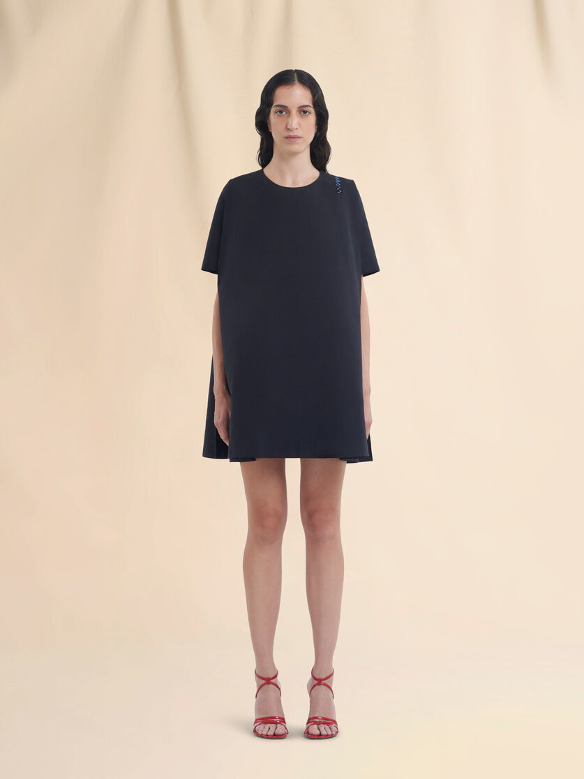 Short black flared dress with Marni Symbol - Dresses - Image 2