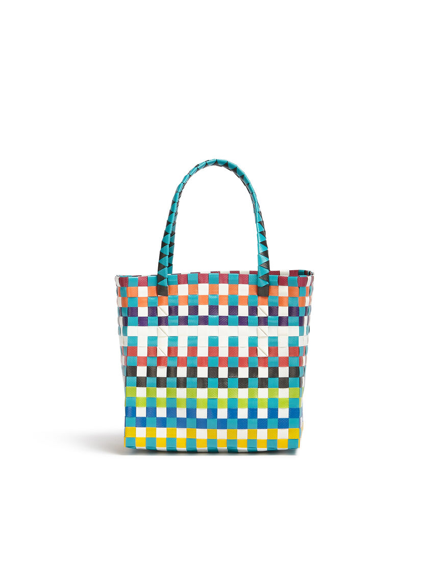 MARNI MARKET MINI BASKET bag in multicolor woven material - Shopping Bags - Image 3