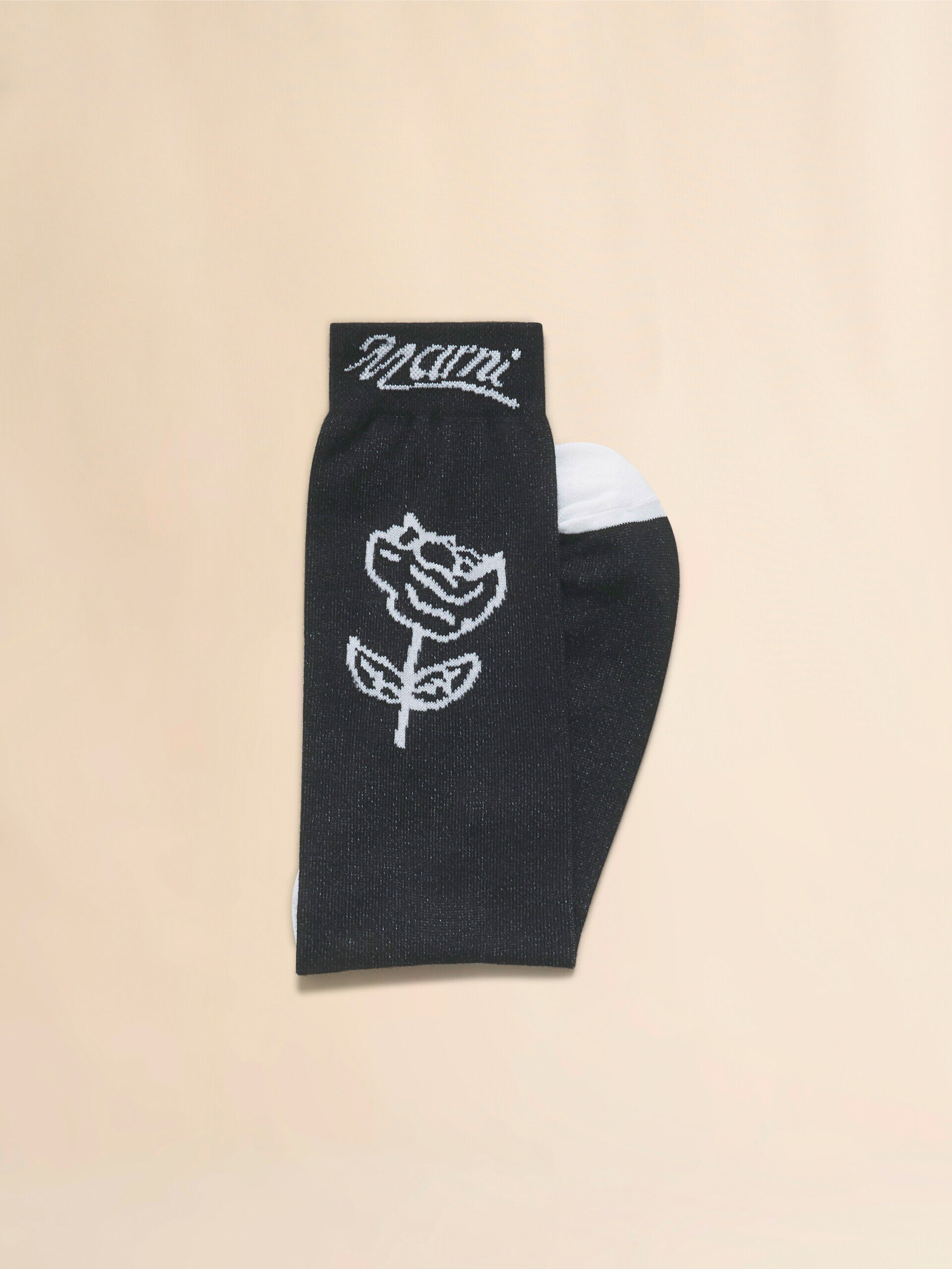 タイツ・ソックス MARNI Women Socks GSKMC0170Q2UFN222DON99 Black Black cotton socks with rose detail | Marni
