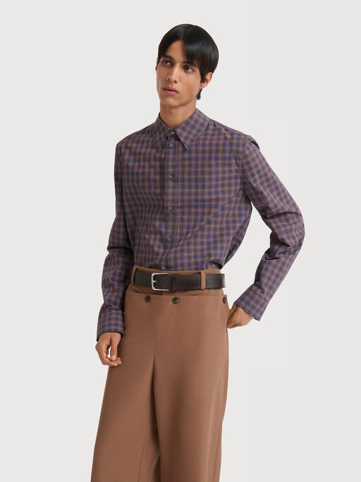 Blue checked cotton shirt - Shirts